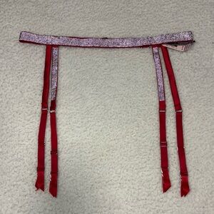 Victoria’s Secret Red Very Sexy Satin Diamond Garter Belt